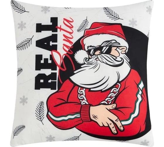 Подушка-плед Этель Real Santa, подушка 40х40±3 см, плед 100х150 см, 100% полиэстер, 280 г/м2 9101220