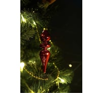 Подвеска на елку TODI стекло, размер 4.5х18 см, цвет красный 806461422352