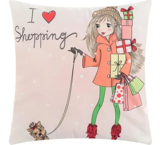 Чехол на подушку Этель Девичьи истории Shopping 40х40 см, велюр 3919682