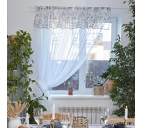 Тюль Этель Floral mood с подхватом и ламбрекеном, 250x200 см, 100% полиэстер, вуаль 4665407