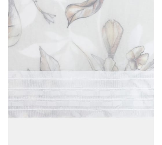 Тюль Этель Floral mood с подхватом и ламбрекеном, 250x200 см, 100% полиэстер, вуаль 4665407