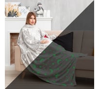 Светящийся в темноте плед с рукавами Этель Луна 150х200, 100% п/э 220 гр/м2 9021379