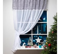 Тюль Этель Happy New Year с подхватом и ламбрекеном, 250x200 см, 100% полиэстер, вуаль 5163061