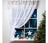 Тюль Этель Beautiful Сhristmas с подхватом и ламбрекеном, 250x200 см, 100% полиэстер, вуаль 5163056