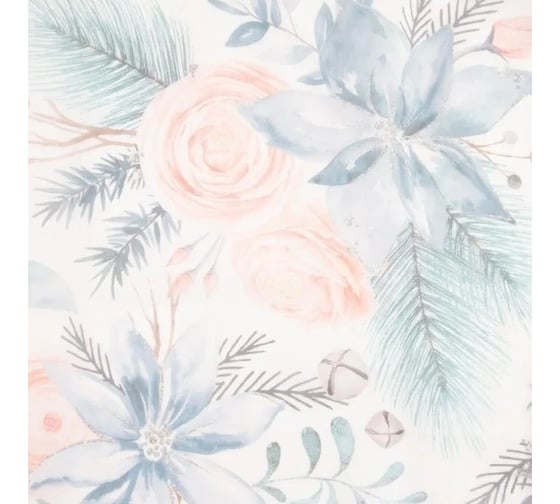Тюль Этель Christmas flowers с подхватом и ламбрекеном, 250x200 см, 100% полиэстер, вуаль 5163060