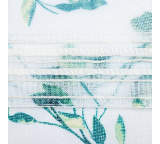 Тюль Этель Green leaves, на шторной ленте, 280х270 см, 70гр/м2, 100% полиэстер 7410883