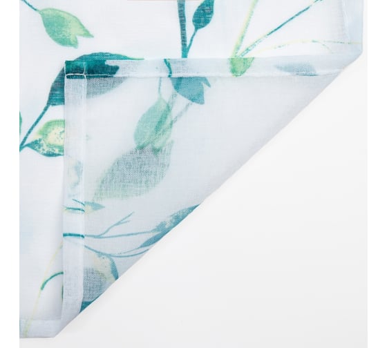 Тюль Этель Green leaves, на шторной ленте, 280х270 см, 70гр/м2, 100% полиэстер 7410883