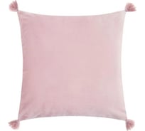 Чехол на подушку с кисточками Этель розовый, 45х45 см, 100% полиэстер, велюр 6906467