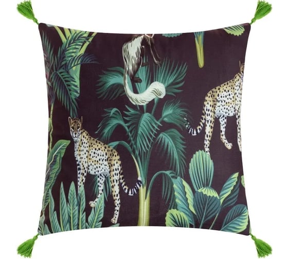 Чехол на подушку с кисточками Этель Хищники 43х43 см, 100% полиэстер, велюр 7039256 1