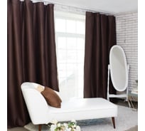 Портьерная штора Этель 200x250, цвет шоколад, блэкаут, 100% полиэстер 1696582