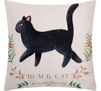 Чехол на подушку Этель Black cat 40х40 см, 100% полиэстер, велюр 7029993