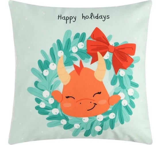 Чехол на подушку Этель Happy holidays 40х40 см, 100% полиэстер, велюр 9402677