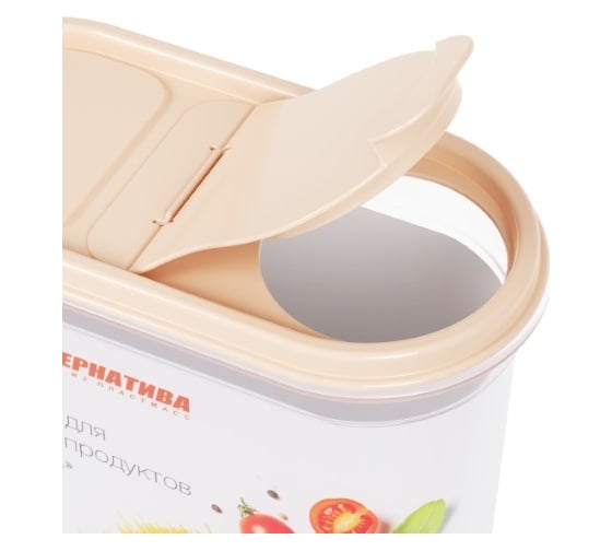 Емкость для сыпучих продуктов ЗПИ Альтернатива Фиеста 2,7л с клапаном бежевый М8782