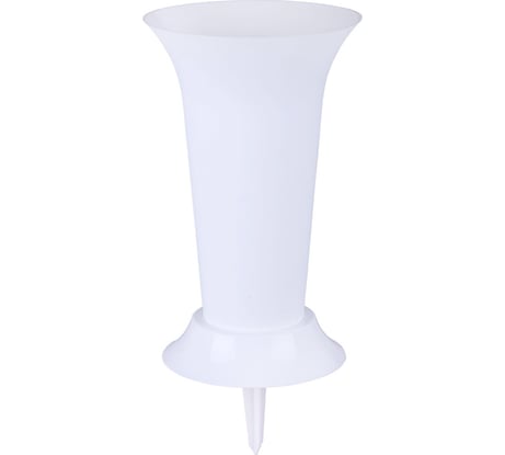 Ваза ЗПИ Альтернатива под срезку диаметр 190 мм, высота 410 мм с колышком белый М3048