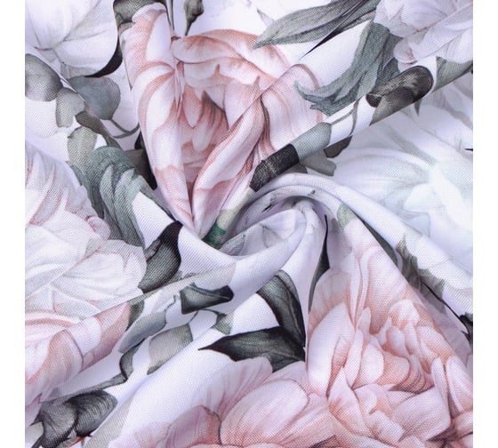 Комплект штор для кухни Этель Пионы с подхватами, 145x180 см, 2 шт, 100% полиэстер 5513585