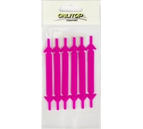 Набор шнурков ONLITOP силикон 6шт с плоским сеч 13мм 9см фиолетовый неон 1738930