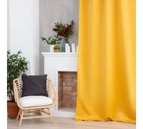 Портьерная штора Этель Штрихи цвет желтый, на шторной ленте, 130х300 см, 100% полиэстер 5800392