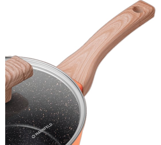 Ковш MAUNFELD MARTA из кованого алюминия, со стеклянной крышкой, 18 см, 1,6 л MSP16FA06CL