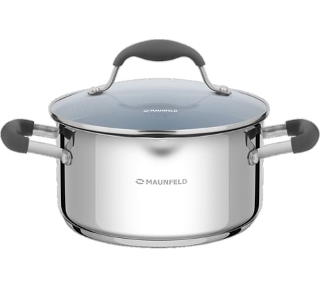 Кастрюля MAUNFELD LAURA из нержавеющей стали, со стеклянной крышкой, 20 см, 3,1 л MCS31S08GR