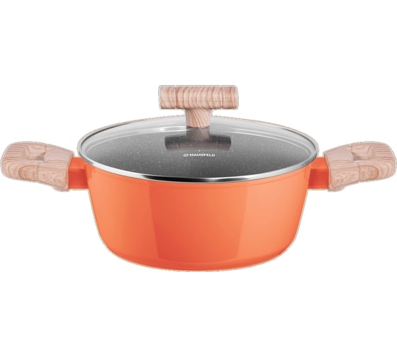 Кастрюля MAUNFELD MARTA из кованого алюминия, со стеклянной крышкой, 20 см, 2,2 л MCS22FA06CL