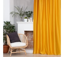 Портьерная штора Этель Штрихи цвет желтый, на люверсах, 130х300 см, 100% полиэстер 5800388