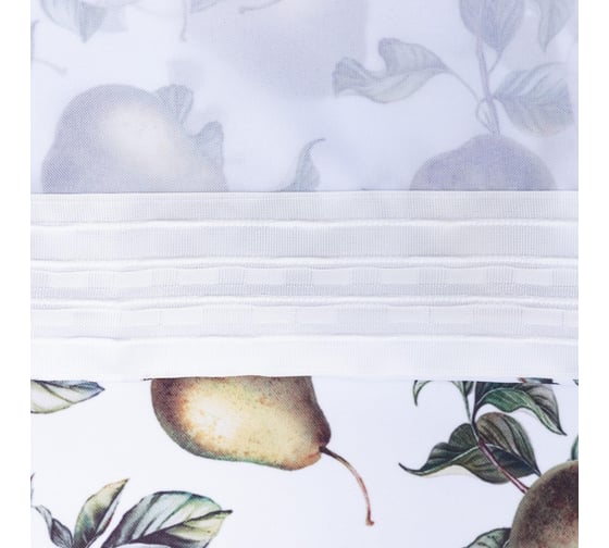 Комплект штор для кухни Этель Груши с подхватами, 145x180 см, 2 шт, 100% полиэстер 5513584