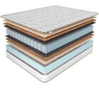 Матрас на кровать Corretto rimini roll 130x186, двусторонний, ортопена,кокосовая койра, блок независимых пружин tfk, в рулоне, жаккард, высота 18 см mrimini130186Oroll