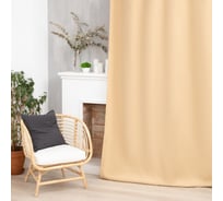 Портьерная штора Этель Структурная цвет бежевый, на шторной ленте, 270х300 см, 100% полиэстер 7062919