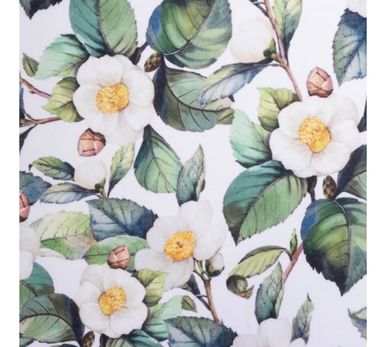 Комплект штор для кухни Этель Сamellia с подхватами, 145x180 см, 2 шт, 100% полиэстер 7183000
