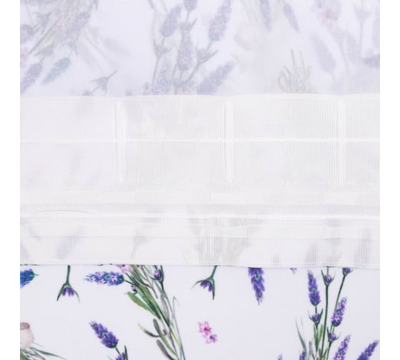 Комплект штор для кухни Этель Lavender с подхватами, 145x180 см, 2 шт, 100% полиэстер 7183001