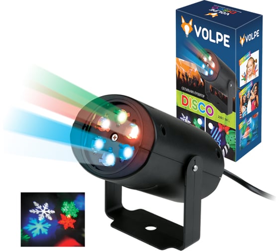 Светодиодный светильник-проектор Volpe ULI-Q306 4W/RGB BLACK SNOWFLAKE UL-00001187 1