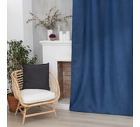 Портьерная штора Этель Классика цвет синий, на шторной ленте, 270х300 см, 100% полиэстер 7062903