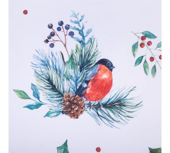 Комплект штор для кухни Этель Christmas wreaths с подхватами, 145x180 см, 2 шт, габардин 7072273