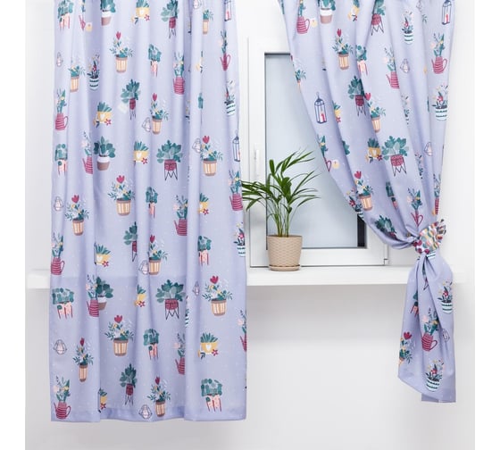 Комплект штор для кухни Этель Hygge с подхватами, 145x180 см, 2 шт, 100% полиэстер 5513587
