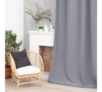 Портьерная штора Этель Структурная цвет серый, на шторной ленте, 145х265 см, 100% полиэстер 7062913