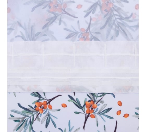 Комплект штор для кухни Этель Berry garden с подхватами, 145x180 см, 2 шт, 100% полиэстер 7183004