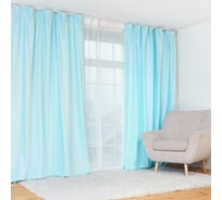 Портьерная штора Этель Ренессанс 230х270 см, голубое небо, 100% полиэстер 7523180