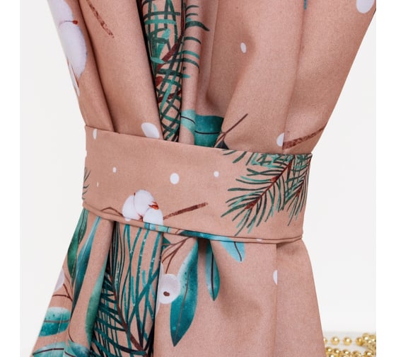 Комплект штор для кухни Этель Fir branches с подхватами, 145x180 см, 2 шт, габардин 7868978