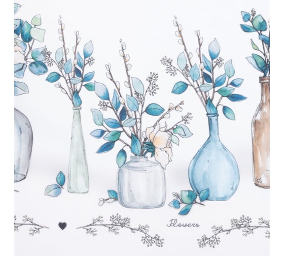Комплект штор для кухни Этель Flower mood с подхватами, 145x180 см-2 шт, 100% полиэстер 7183002