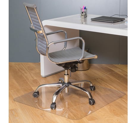 Защитный коврик для напольных покрытий BRABIX поликарбонат, 90х90 см, глянец, толщина 1 мм 604848