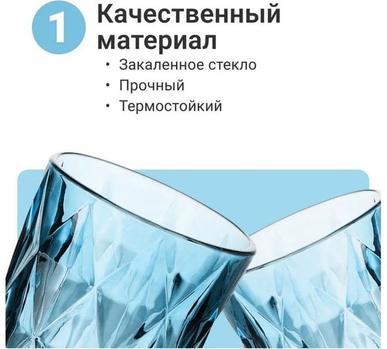 Набор стаканов Homium 6 шт., голубой setglass6-4