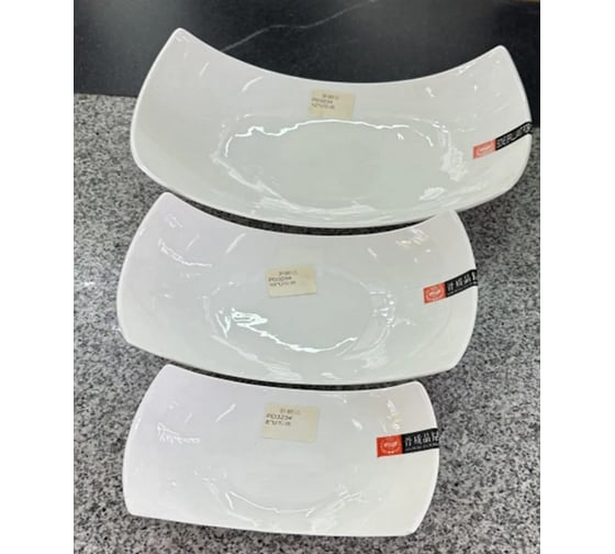 Салатник Homium Ceramics, белый, прямоугольный ceramic365
