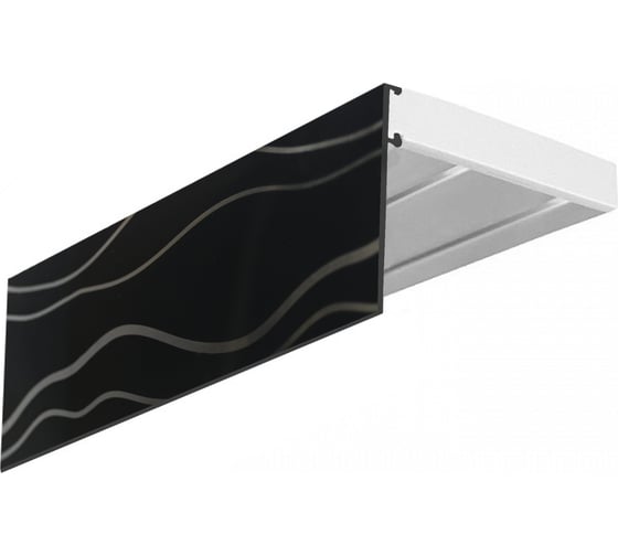 Карниз Эскар Эконом+ в сборе, 2-х рядный, волны black, 7 см, 3,0 м 769420300 1