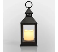 Светодиодный декоративный фонарь со свечкой NEON-NIGHT 10.5х10.5х24см, черный корпус 513-051