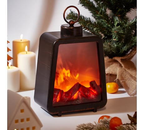 Светодиодный камин-светильник NEON-NIGHT Лофт с эффектом живого огня 17х10х24,5 см 511-034