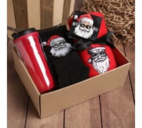 Подарочный набор Этель Ho-ho плед, носки, перчатки, термостакан 9848696