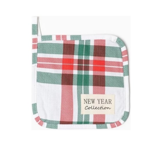Кухонный набор Этель Нoliday decoration: варежка 20x27 см, прихватка 19x19 см, репс, 100% хлопок 9829347