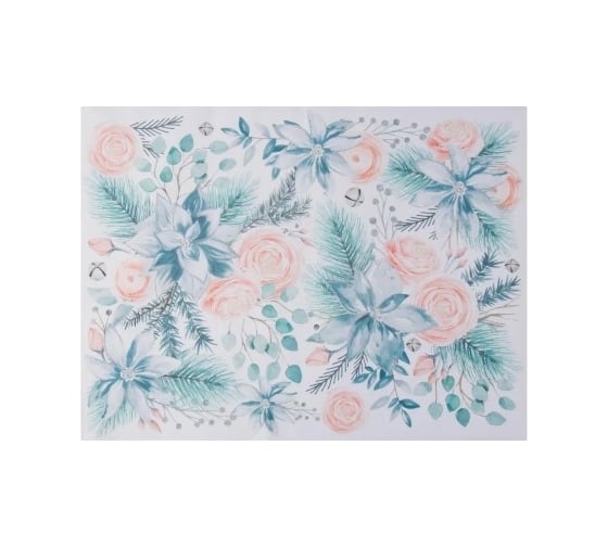 Салфетка на стол Этель Christmas flowers 30x40 см, 100% полиэстер, оксфорд 420 г/м2 5167885
