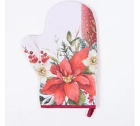 Варежка-прихватка Этель Пуансеттия 20x28 см, 100% хлопок, ватин 250 г/м2 9618496