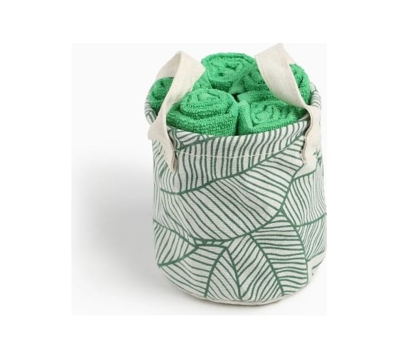 Набор махровых декоративных салфеток Этель Palm leaves 30x30 см 5 шт, 100% хлопок 9284802